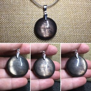 Pierre de lune noire pendentif extra