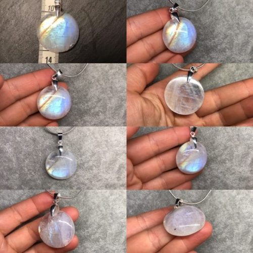 Gros pendentif pierre de lune arc en ciel