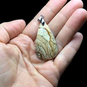 Grand pendentif jaspe paysage