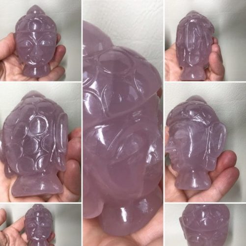 Tete Bouddha quartz rose