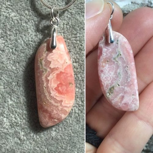 Pendentif rhodochrosite flower