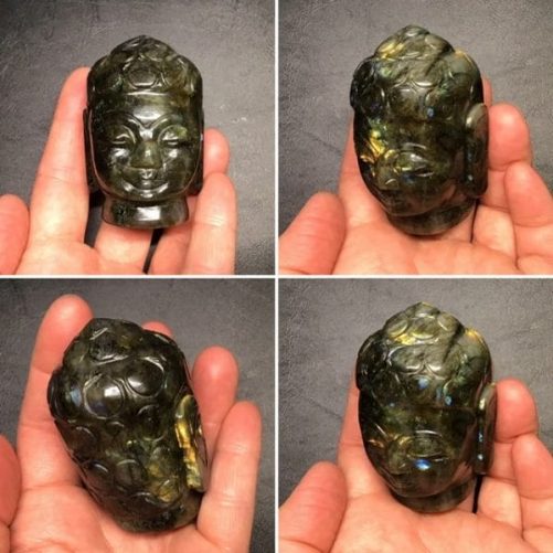 Tete bouddha labradorite or