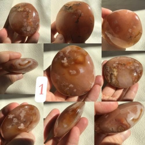 Galet agate fleur de cerisier au choix