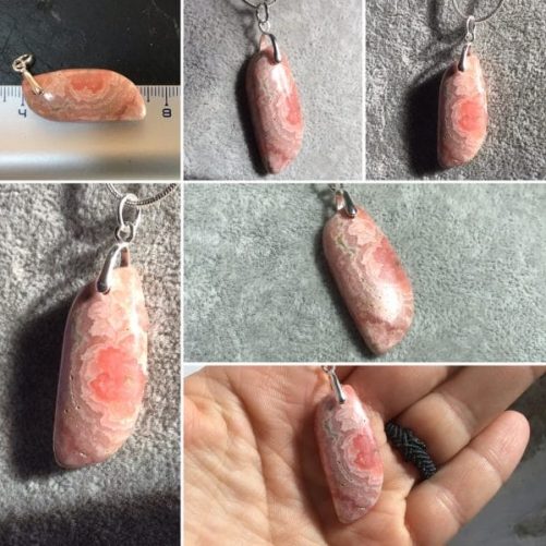 Pendentif rhodochrosite flower