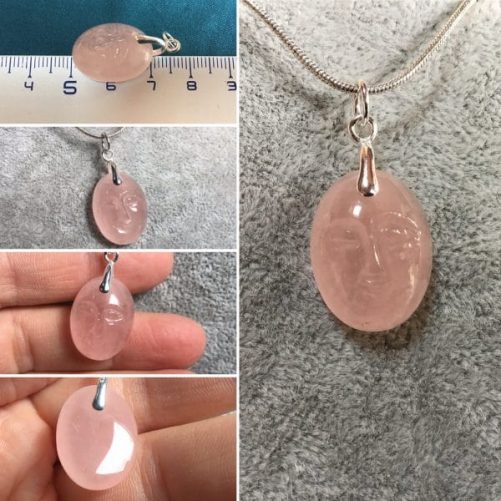 Pendentif quartz rose joyeux