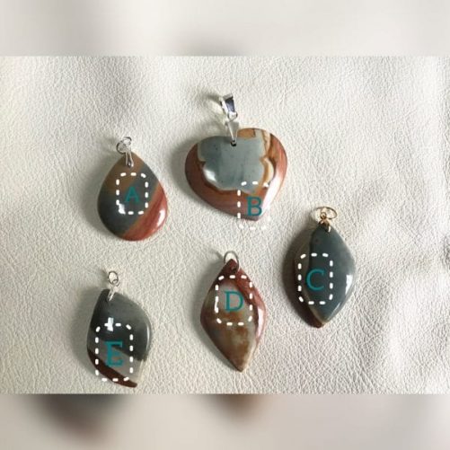 Pendentifs jaspes polychrome au choix