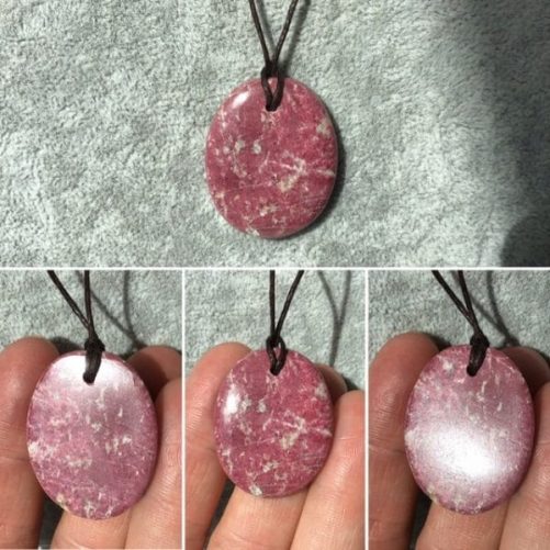 Pendentif thulite ovale