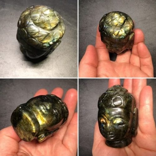 Tete bouddha labradorite or