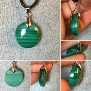 Pendentif malachite rond