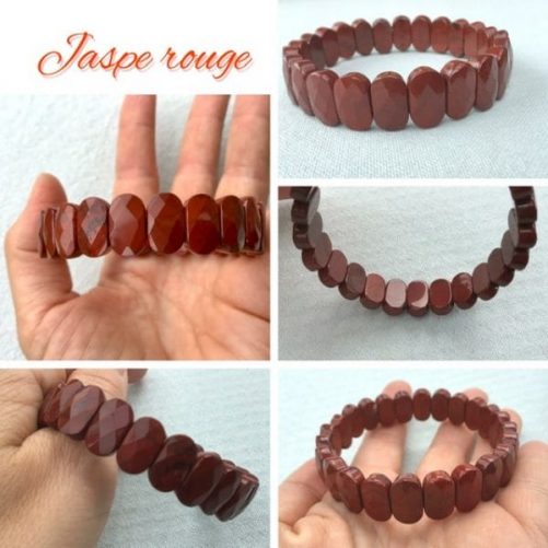 Bracelet jaspe rouge facette