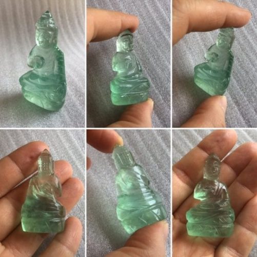 Statuette bouddha fluorite verte