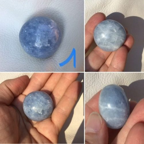 Petit galet en calcite bleue extra
