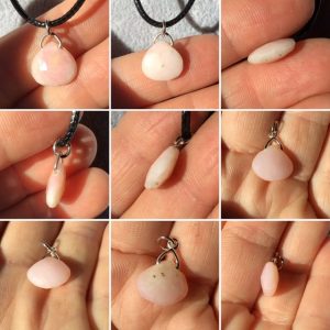 Opale rose en pendentif