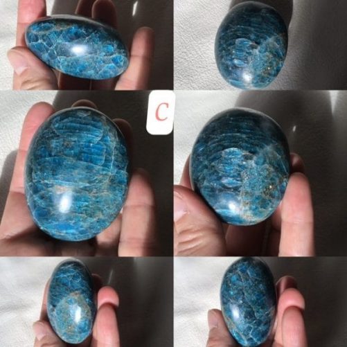 Galet apatite bleue couleur naturelle