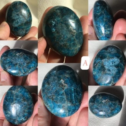 Galet apatite bleue couleur naturelle