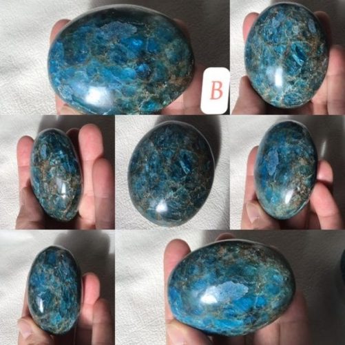 Galet apatite bleue couleur naturelle