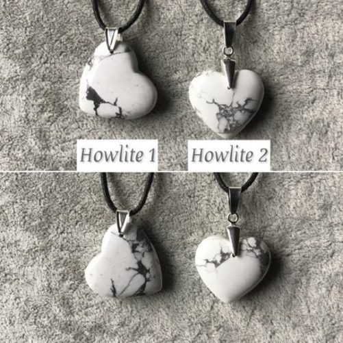 Pendentifs coeurs pierres naturelles