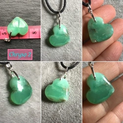 Pendentifs coeurs pierres naturelles