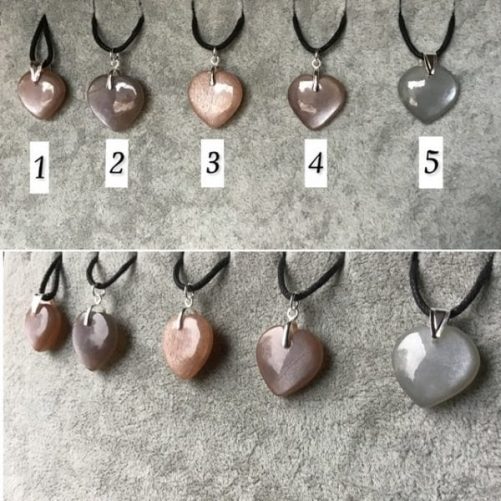 Pendentifs coeurs pierres naturelles