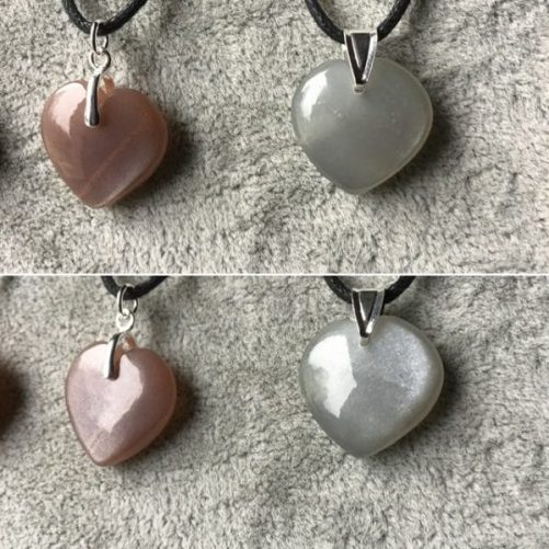 Pendentifs coeurs pierres naturelles