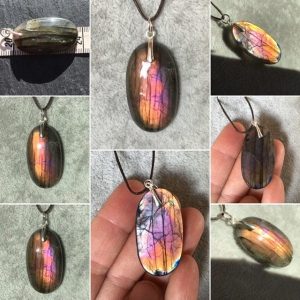 Pendentif labradorite peche