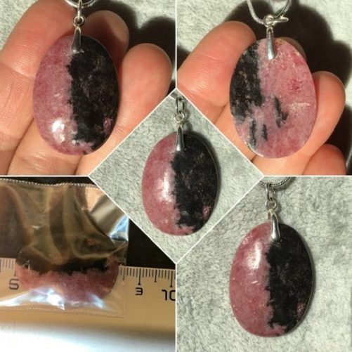 Pendentif rhodonite original