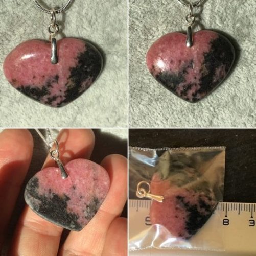 Coeur en rhodonite