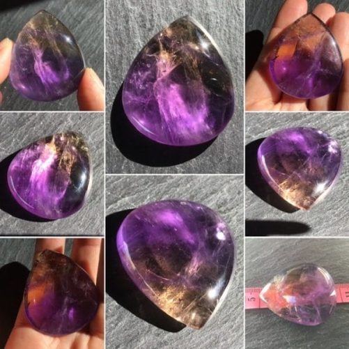 Ametrine de soin gros cabochon