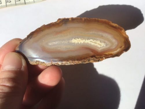 Tranche agate naturelle orange rouge