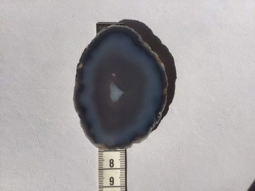 Tranche agate naturelle bleue foncée