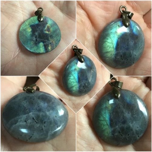 Pendentif labradorite rond
