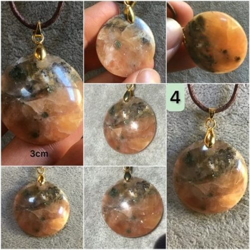 Pendentif calcite orange