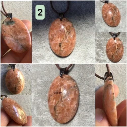 Pendentif calcite orange