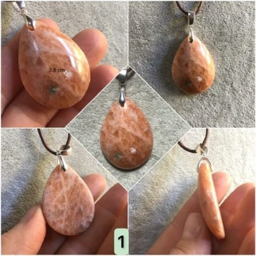 Pendentif calcite orange