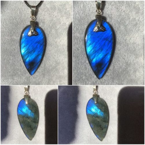 Pendentif labradorite bleu magique