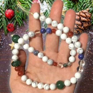 Collier howlite et aventurine
