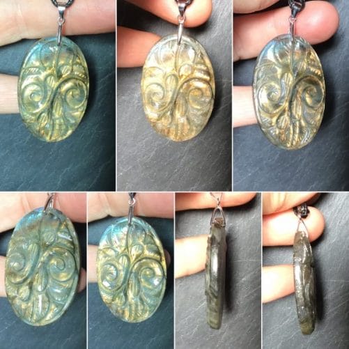 Pendentif Labradorite jaune foncé