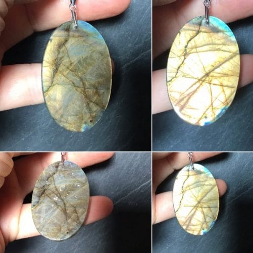 Pendentif Labradorite jaune foncé