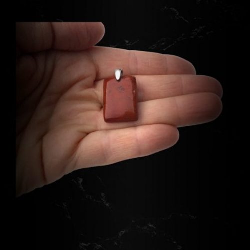 Pendentif jaspe rouge petit rectangle