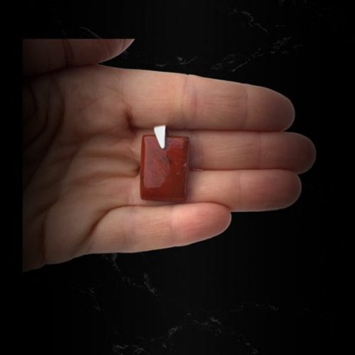 Pendentif jaspe rouge petit rectangle