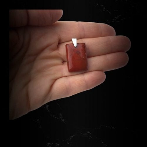 Pendentif jaspe rouge petit rectangle