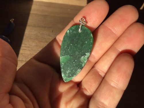 Pendentif aventurine semi brute