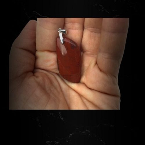 Pendentif jaspe rouge free forme
