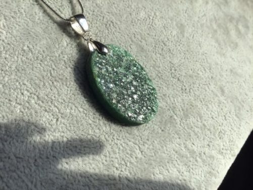 Pendentif aventurine oval semi brut