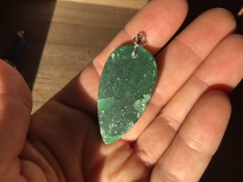 Pendentif aventurine semi brute