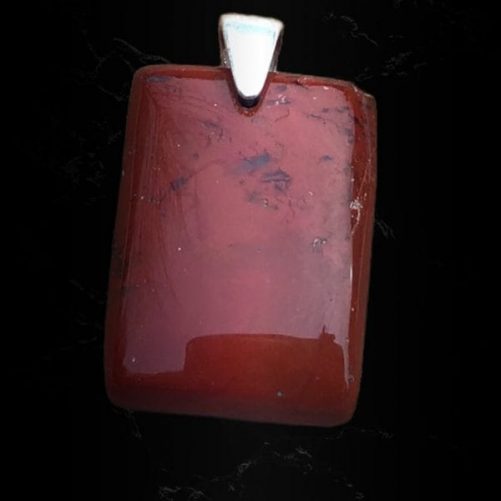 Pendentif jaspe rouge petit rectangle