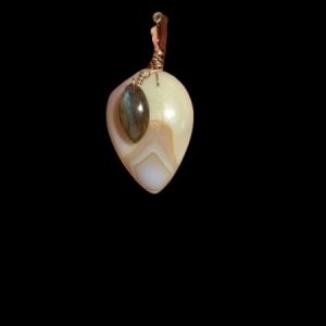 Pendentif grigri agate peau de serpent et labra