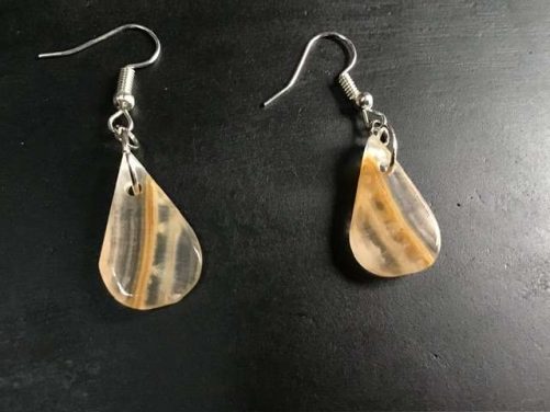 Boucles d’oreilles goutte aragonite