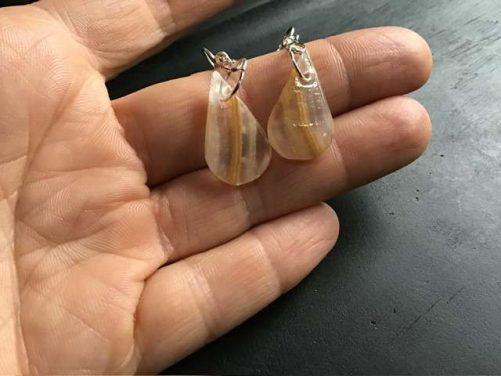 Boucles d’oreilles goutte aragonite