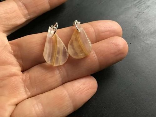 Boucles d’oreilles goutte aragonite